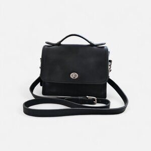 Coach Court 9870 Black Nickel Shoulder Bag Purse Vintage Has Hangtag